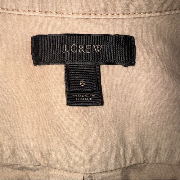 J Crew Women’s Tan Taupe Tunic Shirt Blouse with Bedded Chest Pockets Size 6 - Picture 11 of 13